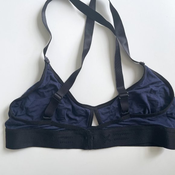 TomboyX Lounge Bralette - Racerback Navy / Black with Keyhole - size small - Picture 4 of 5